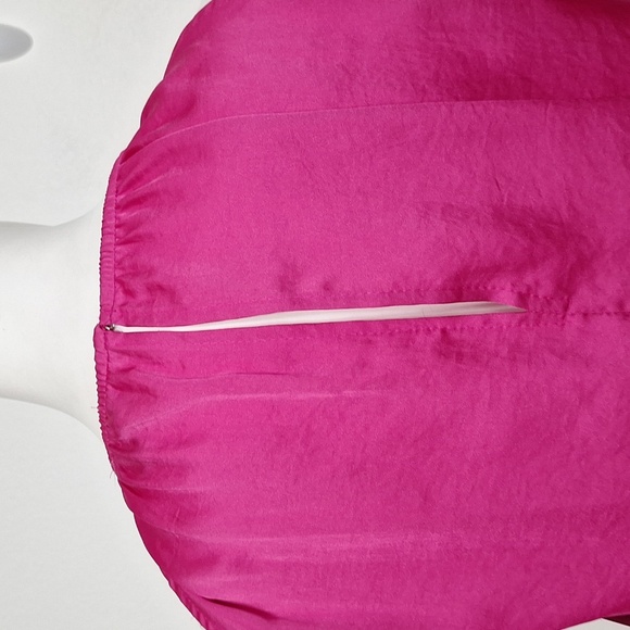 1. State 'NEW" Pink Coquette Romantic Smocked Satin Cold Shoulder Blouse Size XS - Picture 7 of 15